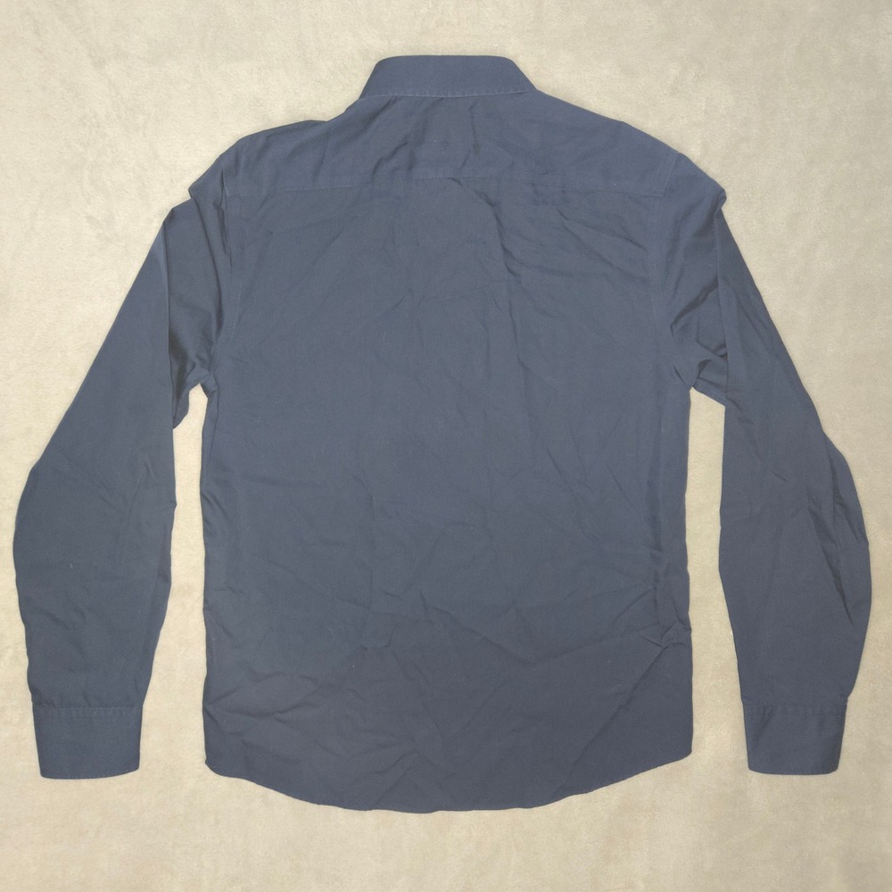 UNTUCKit Castello-WF Slim Fit Wrinkle Free Navy Blue Button Down Shirt Mens M - Picture 4 of 8